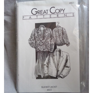 Great Copy Patterns 805 Blacket Jacket XS S M L XL