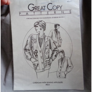 Great Copy Patterns 865 Cardigan Appliques XS S M L XL