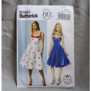 Butterick B5882 Pattern Sundress Dress Sizes 4 5 8 10 12 Sleeveless