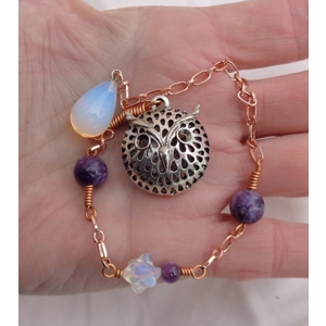 Handmade Gemstone Pendulum Eyes of Wisdom Owl