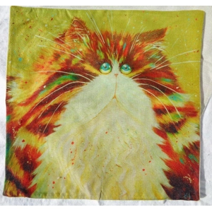 Cat Pillow Covers Blue Eye Calico 17x17 001
