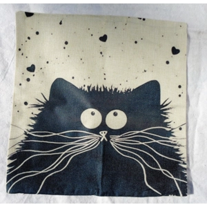 Cat Pillow Covers Black Cat Face 17x17 012