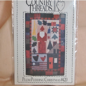 Quilt Pattern Plum Pudding Christmas 30x31 Santa Pine Tree