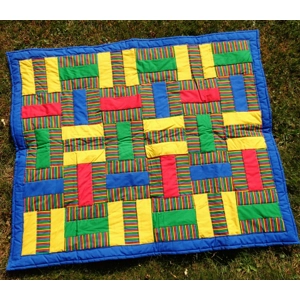 Three Strip Rail Baby Lap Quilt 0015 Bright Colors