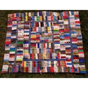 Flip n Fold Scrap Patchwork Quilt 988B Blue 62x76