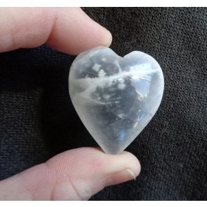 Selenite Heart Palm Stone Touch Gemstone D