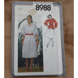 Simplicity 8988 Pattern Miss 14 Pull Over Dress Top