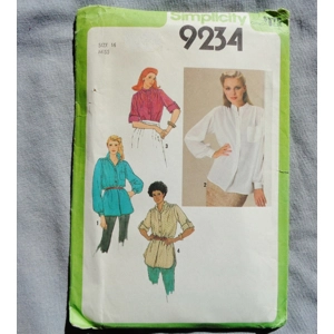 Simplicity 9234 Pattern Miss 16 Blouse Tunic Top