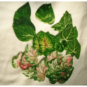 Artifical Silk Fake Leaves Green over 35 Pcs