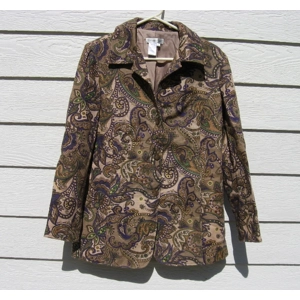 Coldwater Creek Blazer Jacket M Medium 41 Chest Paisley