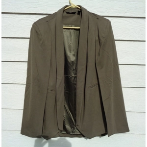 G.I.L.I. Got It Love It 20W Olive Milano Ponte Cape Blazer 48 Chest