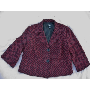 Studio 1940 Blazer L Large Black Red Circle Coat Jacket