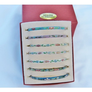 7 Cloisonne Bangles Bracelets 2 3/4 Diameter Genuine Cloisonne