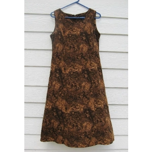 Studio I Dress 10 Brown Tan Black Sleeveless A Style