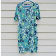Lularoe 2XL Julia Blue Print Dress NEW Maxi