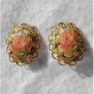 Vintage West Germany Floral Clip On Earrings Sugar Coated