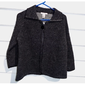 Covington Wool Cardigan Black/gray Wool Knit Sweater Small
