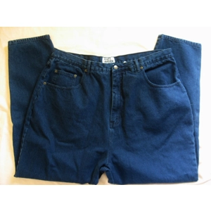 Fore Warned Blue Jeans 24 41x29 Taper Leg EUC Denim