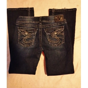 Silver Jeans Suki W28L30 Denim Blue Jeans Distressed Actual 30x29