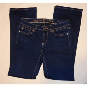 Simply Vera Wang 4 Boot Cut Jeans 31x30 1/2 Dark Blue Flap Pockets EUC