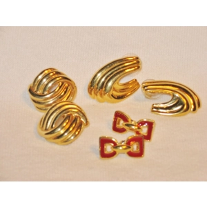 3 Pairs Napier Pierced Earrings Gold Tone Vintage