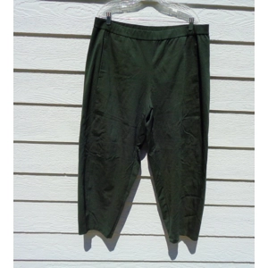 Eileen Fisher Green Jersey Pants XL 38 Waist Pockets 030