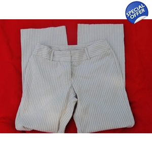 George Ivory Beige Striped Jeans Pants 8 30 Waist