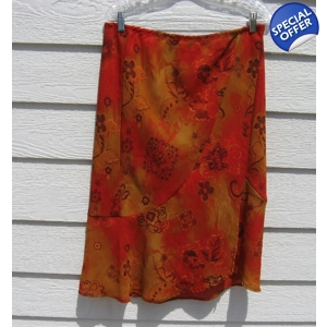Fashion Bug Skirt Large 32 Waist Orange 2 Layer
