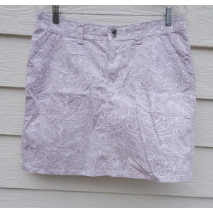 Lee Natural Fit White Tan Paisley Skort 8 Medium