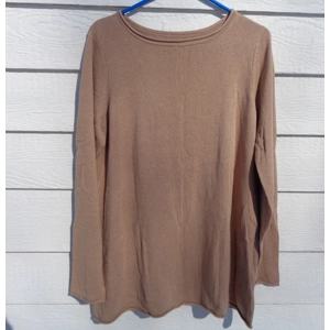 G.I.L.I. Get It Love It Tan Silk Cashmere Sweater Large