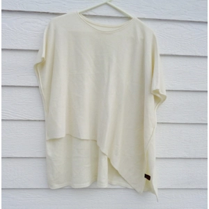 Lisa Robertson Cashmere Cream Cape Poncho Sweater Nepal Angle Front Square