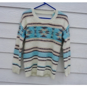 Xhilaration Striped Sweater XS 34 Chest NWT Faux Angora Look