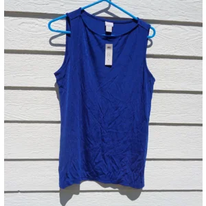 Chico's Blue Travelers Tank Top Size 2 NWT 083