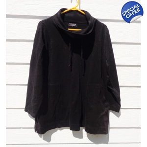 Eileen Fisher Pull Over Top 1X Black 52 Chest 019