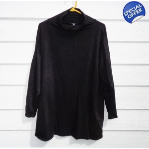 Eileen Fisher Sweater Top 1X Black Tencel 037