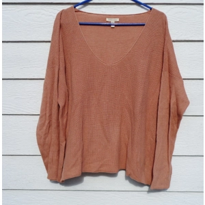 Eileen Fisher Dark Peach Sweater Top Womens XL