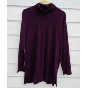J. Jill Side Vent Turtleneck Tunic Top Womens XL Pima Cotton 44 Chest