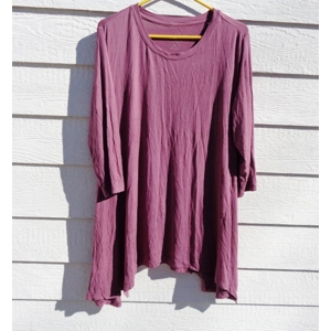 LOGO Lori Goldstein Plum Tunic Top 1X 45 Chest