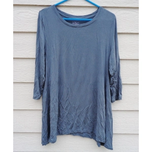 LOGO Layers Lori Goldstein Tunic Top Large Colonial Blue LE