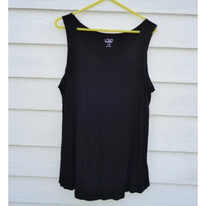LOGO Layers Lori Goldstein Black Tunic Tank Top Womens 1XP M1XP