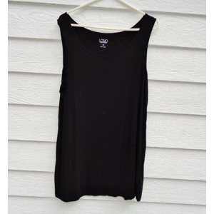 LOGO Lori Goldstein Black Tunic Tank top 1X 42 Chest A235497 Q1X