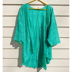 Lularoe Lindsey Aqua Lace Coverlet Top Large Open Front Drape NWT