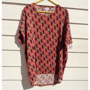 Lularoe Irma Stretch Top S 50 Chest NWT Pink Orange Salmon Green