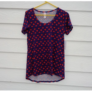 Lularoe Classic T Blue Print Tee Top XS NWT 34 Chest A-Line