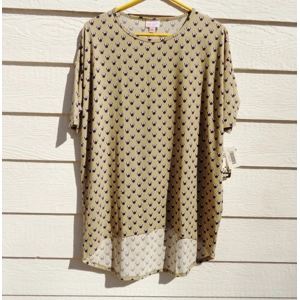 Lularoe Irma Top XS 48 Chest Minnie Mouse NWT Blue Lt Olive