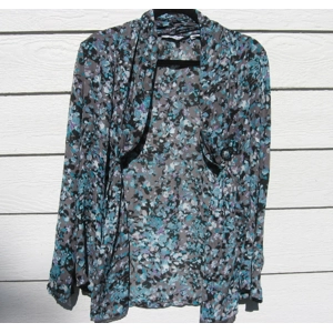Sag Harbor Shrug Top Small 42 Chest Abstract Floral Jacket Cardigan