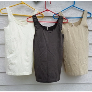 3 Skinnytees Tank Tops Tees Gray Ivory Beige