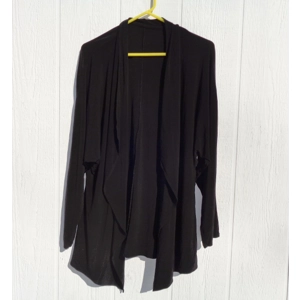 Travel Knit Black Open Front Cardigan Top 1X 48 Chest