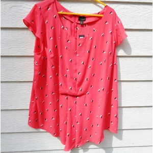 Worthington 2X Pleated Top NWT Draped Front 50 Chest Bridgette