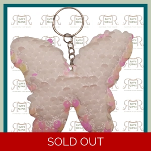White Butterfly Keychain
